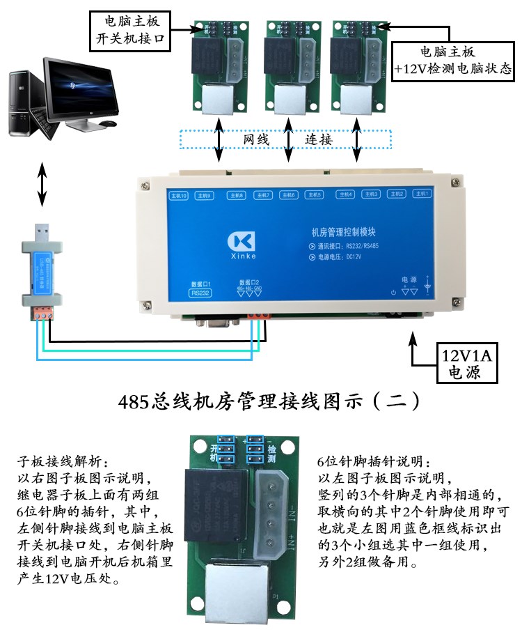 串口485機(jī)房管理10路 接線圖示(無標(biāo)題).jpg